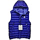 MONCLER MORELLET品牌經典羽絨車縫連帽背心(藍系) product thumbnail 1