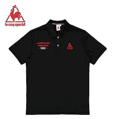 le coq sportif 法國公雞牌短袖POLO衫 男-黑