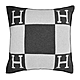 Hermes 愛馬仕 Avalon 緹花織羊毛與喀什米爾混紡抱枕(70cm/黑灰) product thumbnail 1
