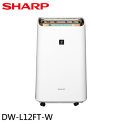 SHARP 夏普 12L 1級自動除菌離子清淨除濕機 DW-L12FT-W