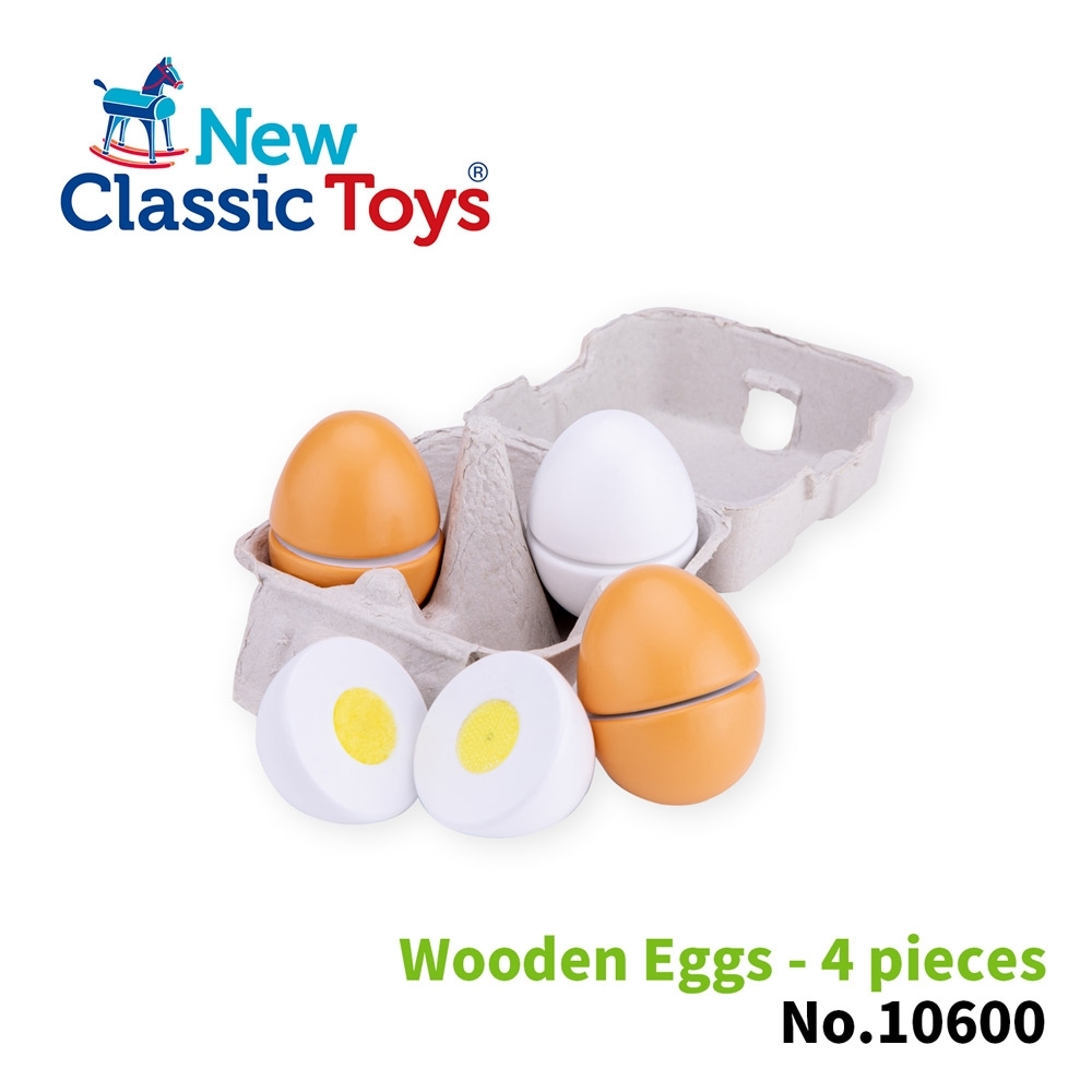荷蘭New Classic Toys 盒裝雞蛋切切樂4顆 - 10600