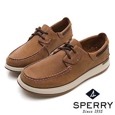 SPERRY 紳士休閒手工縫製帆船鞋(男)-棕