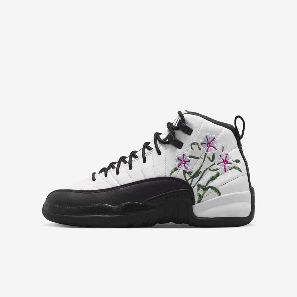 Nike Air Jordan 12 Retro GS [DR6956-100] 大童 休閒鞋 運動 球鞋 刺繡 白黑