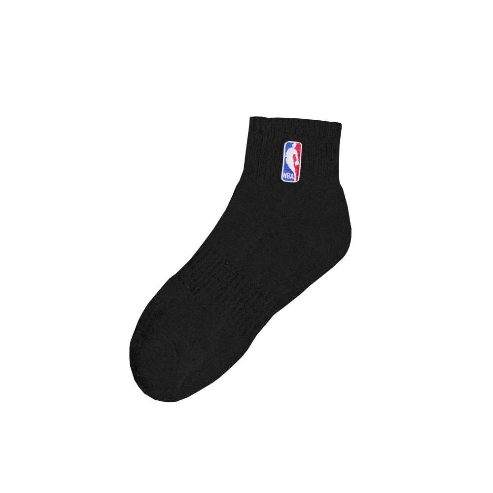NBA 素面電繡短筒襪-黑-3351184120