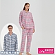 睡衣 英式格紋 針織長袖兩件式睡衣(R27205-2粉格) 蕾妮塔塔 product thumbnail 1