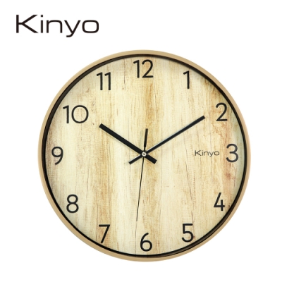 KINYO 12吋水洗木紋掛鐘(CL1575)