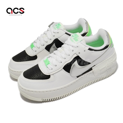 Nike 休閒鞋 Wmns Air Force 1 Shadow 女鞋 白 銀 黑 螢光綠 AF1 解構 雙勾 DN8006-100