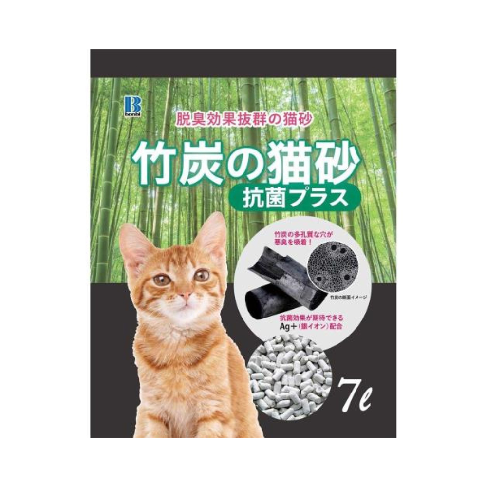 日本BONBI-竹炭抗菌紙貓砂 7L (BO09716) x 6入組