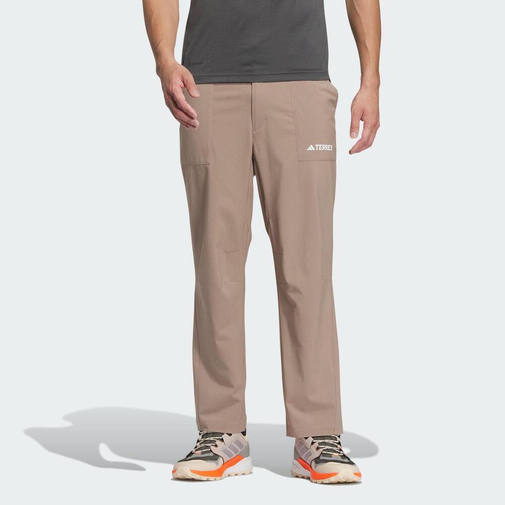 Adidas UPF Pants [IL8904] 男 長褲 亞洲版 運動 戶外 登山 休閒 防潑水 拉鍊口袋 舒適 棕