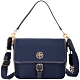 TORY BURCH Piper 黃銅雙T徽標吊飾尼龍手提斜背包(皇家藍) product thumbnail 1