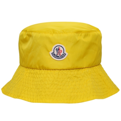 MONCLER HAT 經典品牌 LOGO 圖騰漁夫帽(鮮黃色系)