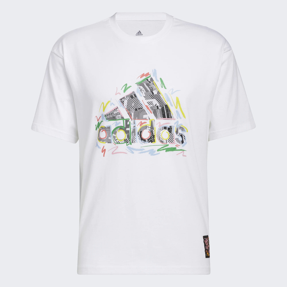 Adidas Pride Tee HC4456 男 短袖 上衣 T恤 運動 休閒 塗鴉 愛迪達 白