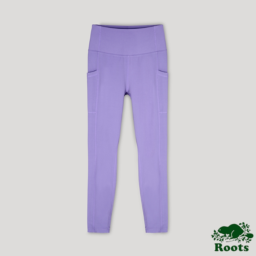 Roots 女裝- 自然探索系列 口袋設計內搭褲-紫色