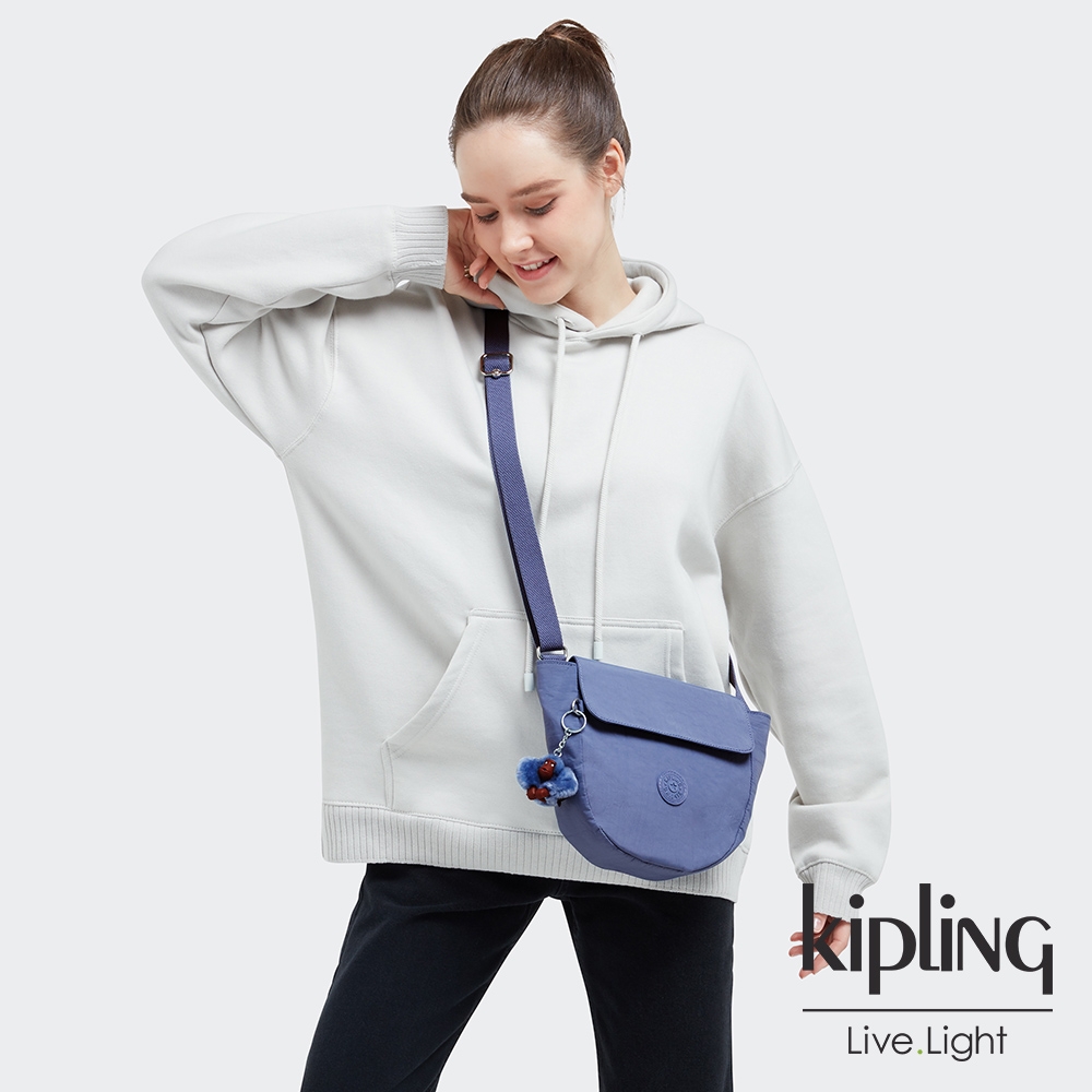 Kipling 時髦藍紫色手提側背包-GARDEN