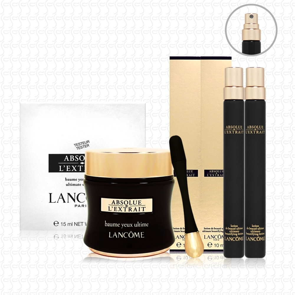 LANCOME蘭蔻 絕對完美黑鑽奧秘眼霜(TESTER版-不含眼膜)贈黑鑽奧秘玫瑰精露10ml*2