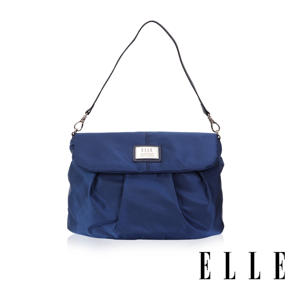 ELLE 法式優雅百褶設計肩背包- 寶藍