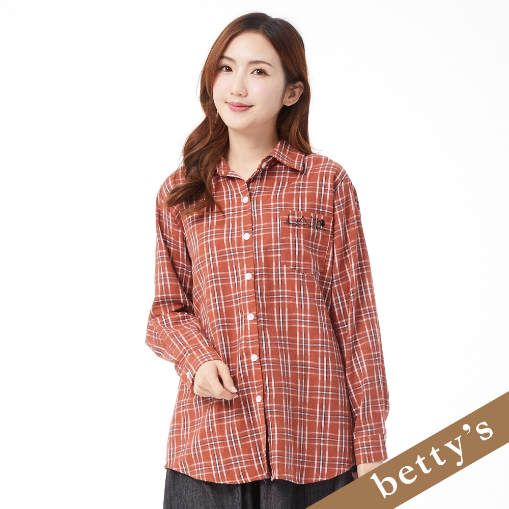 betty’s貝蒂思　蘇格蘭格紋襯衫(磚橘色)