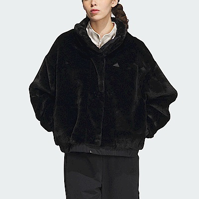 Adidas City Esc Fur [IP7044] 女 立領 外套 亞洲版 運動 訓練 休閒 冬季 保暖 舒適 黑