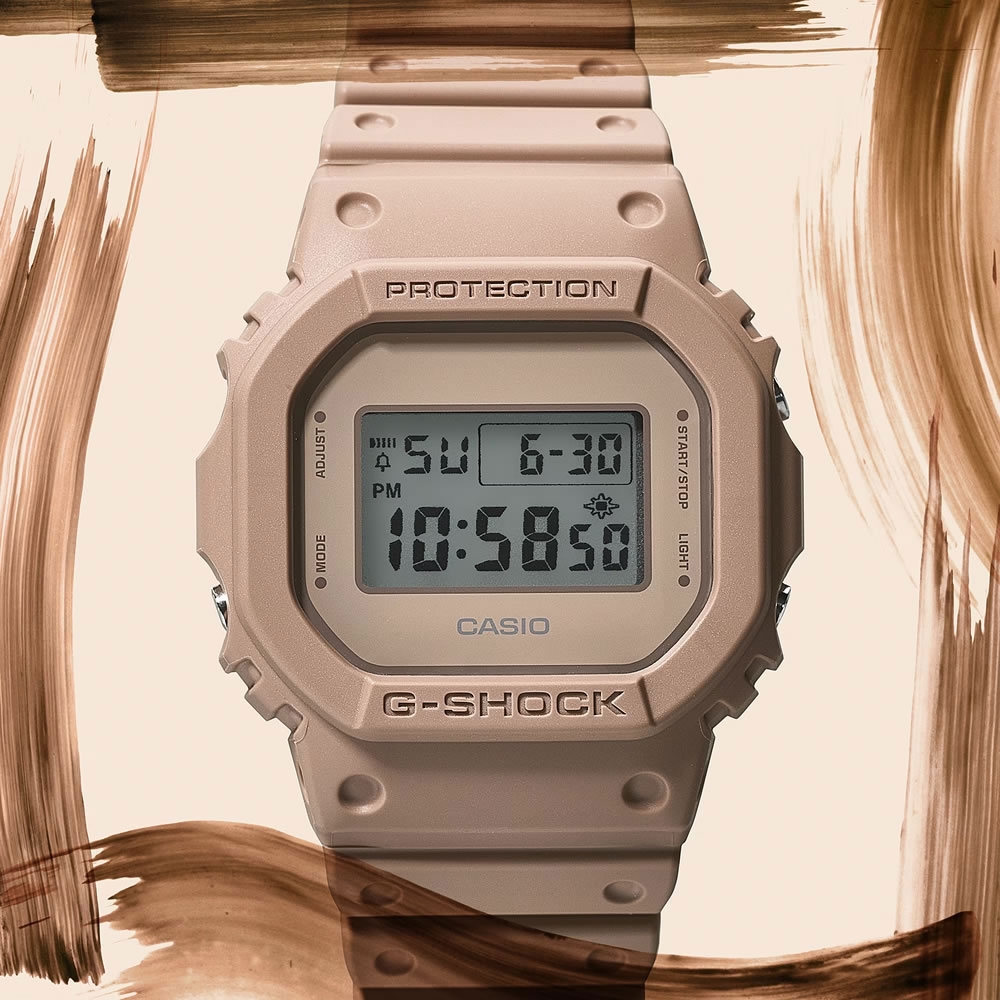 CASIO卡西歐G-SHOCK 大地色系OUTDOOR風格岩紅棕經典方型DW-5600NC-5_43