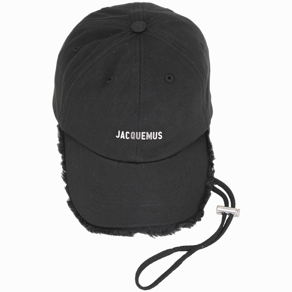 JACQUEMUS Artichaut 字母棉混紡牛仔棒球帽(黑色)