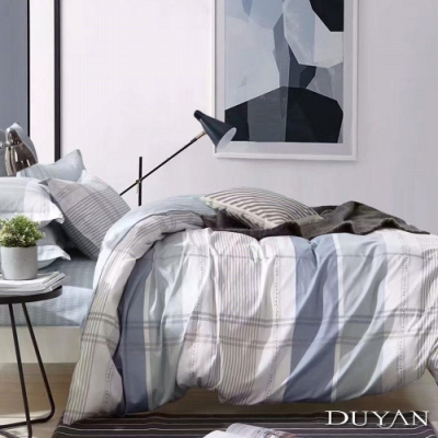 DUYAN竹漾-100%精梳純棉-雙人加大床包被套四件組-晨曦印象 台灣製