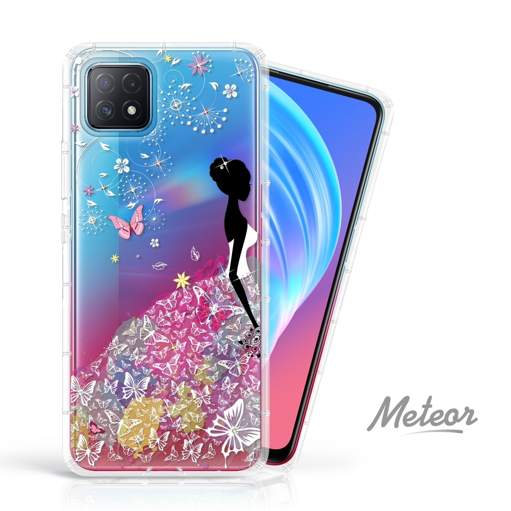 Meteor OPPO A73 5G 奧地利水鑽彩繪防摔殼 - 花嫁