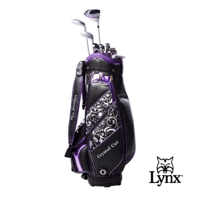 【Lynx Golf】女款Lynx CrystalCat 高爾夫套桿組(附球袋)-黑色
