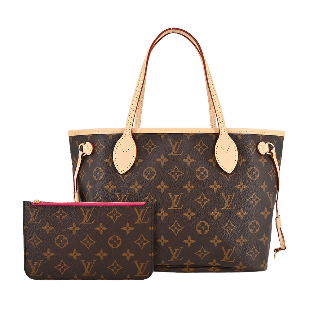 Louis Vuitton Neverfull PM經典 Monogram帆布托特包(米色)M41245