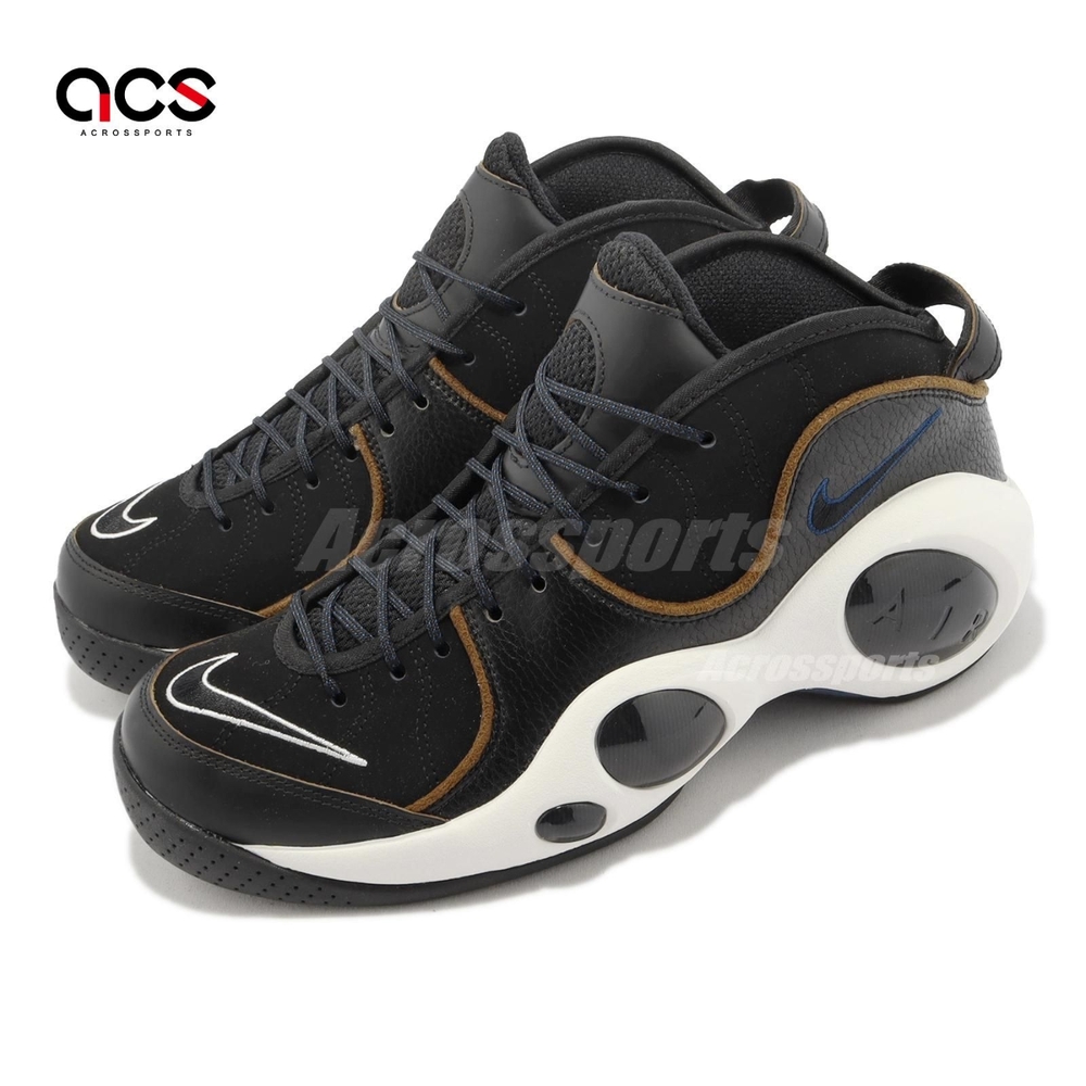 Nike 車輪鞋Air Zoom Flight 95 復古籃球鞋黑白皮革男鞋KIDD 休閒鞋