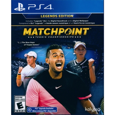 決勝點：網球冠軍賽 傳奇版 Matchpoint Tennis Champtionships - PS4 中英文美版 可升PS5版本