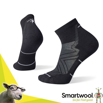 SmartWool 美麗諾羊毛 機能跑步局部輕量減震低筒襪(2入)/彈性排汗跑步襪_黑色