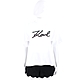 KARL LAGERFELD K/SIGNATURE 老佛爺 卡爾簽名植絨拼貼純棉白色TEE T恤 product thumbnail 1