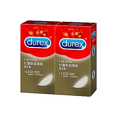 【Durex杜蕾斯】LINE10%- 超薄裝保險套12入x2盒（共24入）