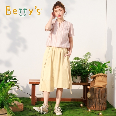 betty’s專櫃款　字母織帶層次長襬裙(卡其)