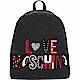 LOVE MOSCHINO Canvas 大型羊毛感字母拼貼後背包(黑色) product thumbnail 1