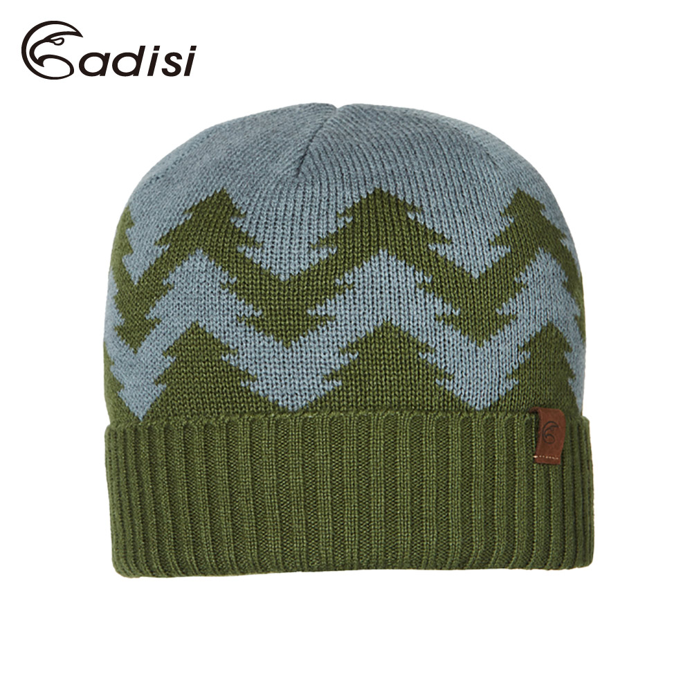 ADISI Primaloft森林針織雙層保暖反折扁帽 AS18095 / 草綠