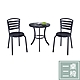 柏蒂家居-巴斯特2尺黑色塑木圓型休閒桌椅組/陽台戶外庭院桌椅-一桌二椅-60x60x64cm product thumbnail 1