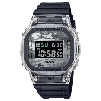 CASIO卡西歐 G-SHOCK迷彩透明電子錶(DW-5600SKC-1)