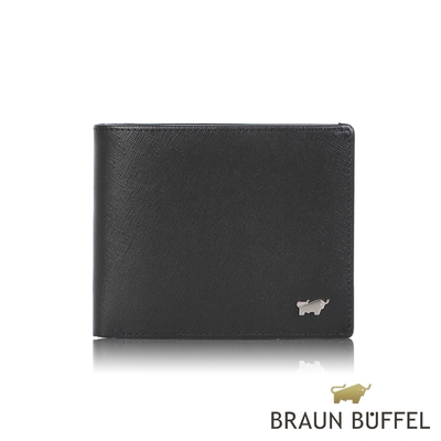 【BRAUN BUFFEL 德國小金牛】台灣總代理 亞當 10卡短夾-黑色/BF504-314-BK