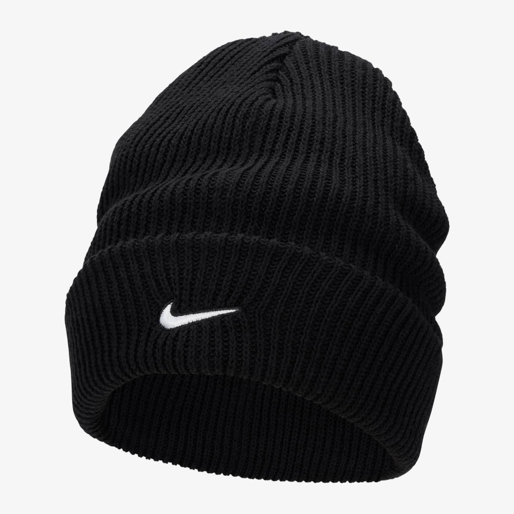 NIKE 帽子 毛帽 保暖 U NK PEAK BEANIE TC SWSH L 黑 FB6529-010