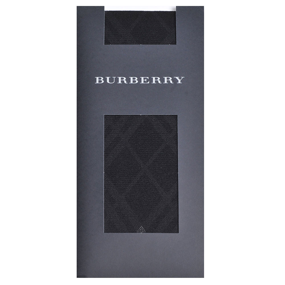 BURBERRY 100丹厚經典品牌菱格紋花紋半統襪(黑色)