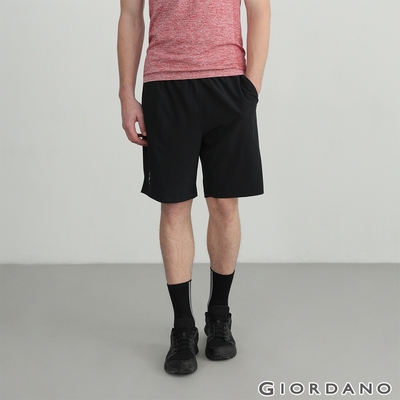 GIORDANO 男裝3M素色內抽繩短褲 - 39 標誌黑