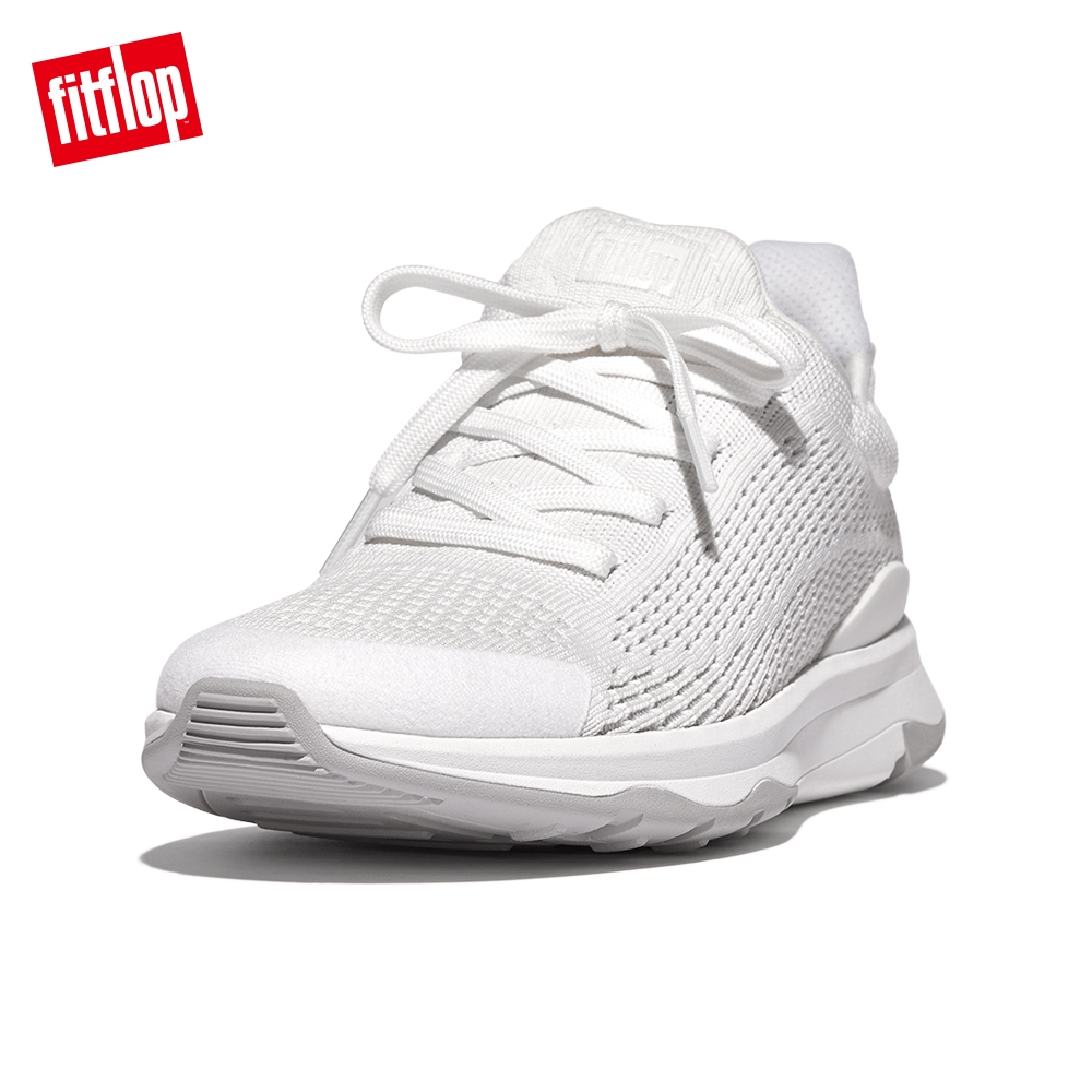 【FitFlop】VITAMIN FFX KNIT SPORTS SNEAKERS 繫帶升級版運動鞋-女(都會白)