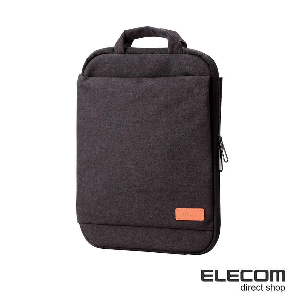 ELECOM 帆布薄型手提收納袋13.3吋-黑