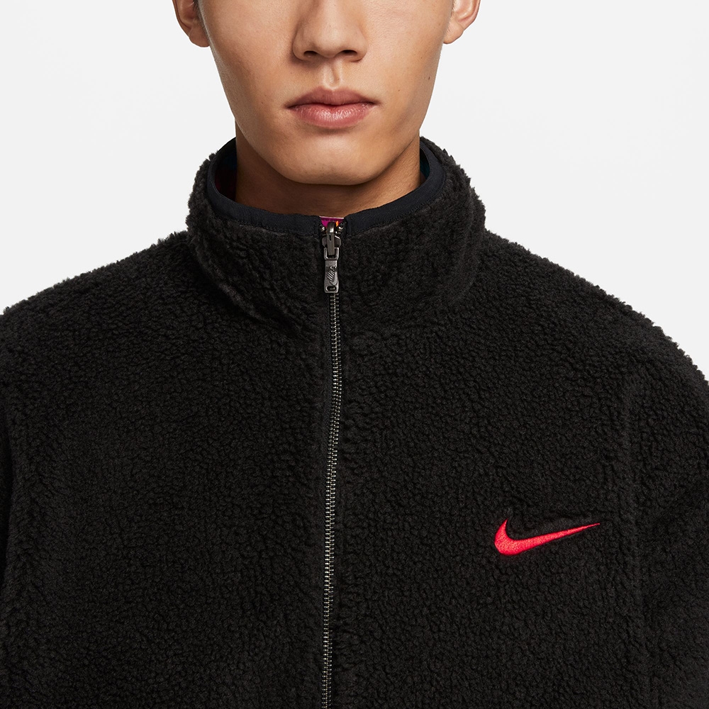 NIKE 外套男款立領外套毛毛外套運動AS M NK WINTER TOP REV 黑