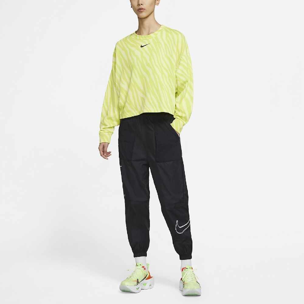 Nike 長褲NSW Swoosh Pants 女款縮口褲滑面工裝腰帶大勾拼接異材質DJ8997-010, NIKE