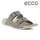 ECCO 2ND COZMO W 科摩可調式休閒真皮涼拖鞋 女鞋 灰綠色 product thumbnail 1