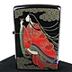 ZIPPO 日系~本金蒔繪-平安時代之風中女郎-傳統工藝加工打火機 product thumbnail 1