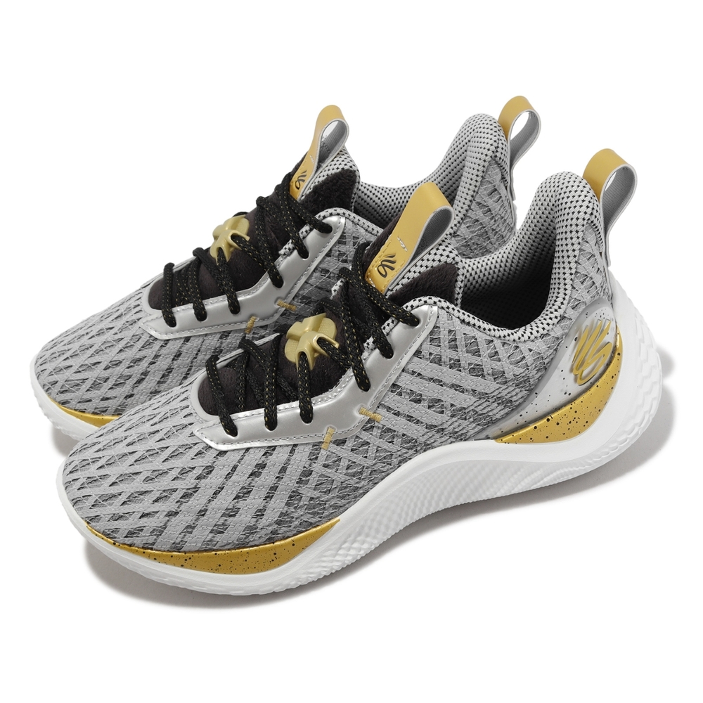 Under Armour 籃球鞋Curry 10 Young Wolf 男鞋灰金運動鞋緩震10