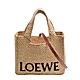 LOEWE 經典品牌LOGO酒椰纖維編織設計手提/斜背包(小-自然色) product thumbnail 1